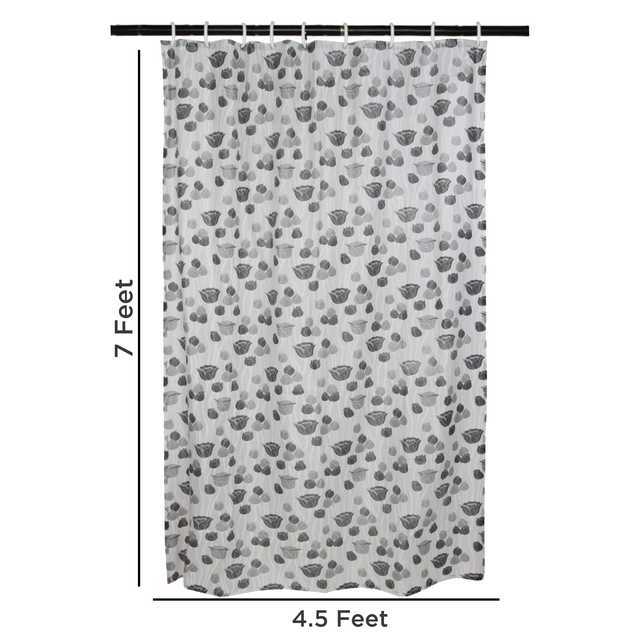 PVC Waterproof Shower Curtain (Grey, 84X54 Inches) (SPM-28)