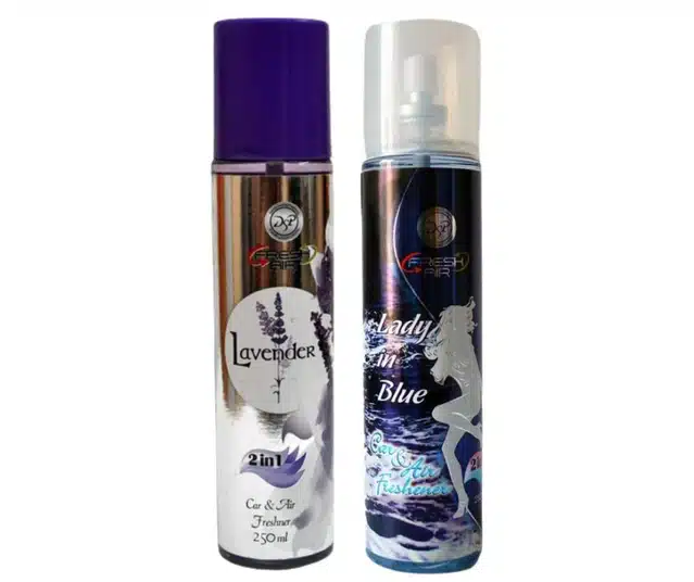 DSP Lavender with Lady In Blue 2 in 1 Car & Air Freshener (Pack of 2, 250 ml)