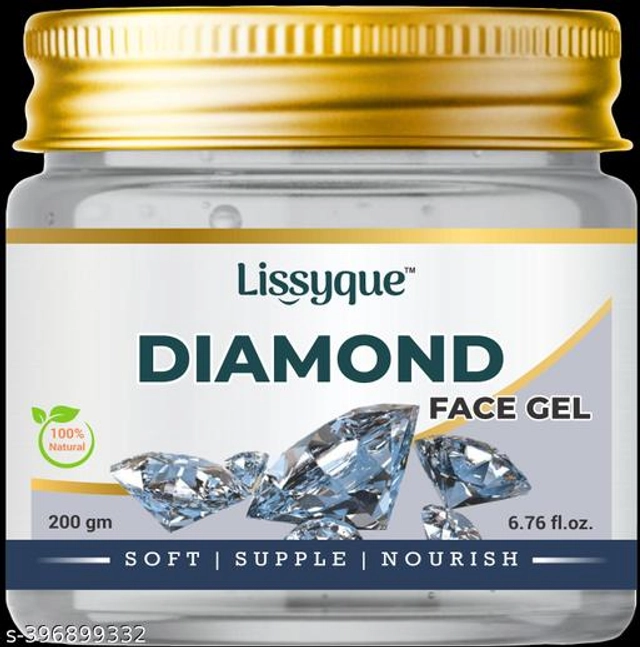  Lissyque Diamond Gel, Face And Hair, Ideal For Acne Scars, Dark Circles, Moisturising, Soothing, Multipurpose Gel - 200 gm