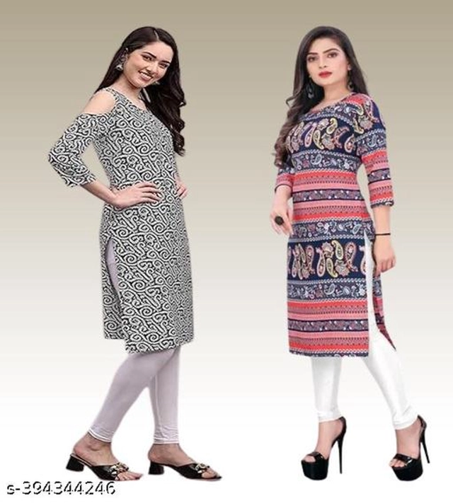 Crepe Kurtis for Women (Multicolor, S) (Pack of 2)