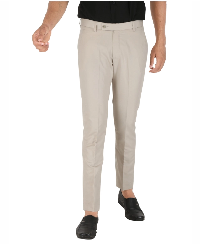 Poly Viscose Solid Trouser for Men (Light Brown, 28)