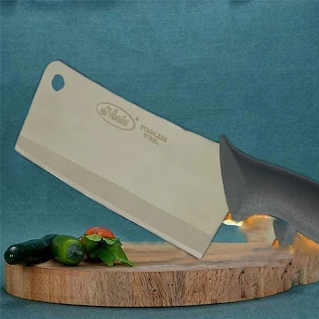 Stainless Steel Vegetable & Meat Cleaver Chopping Knife for Kitchen (Multicolor, 11 inches)