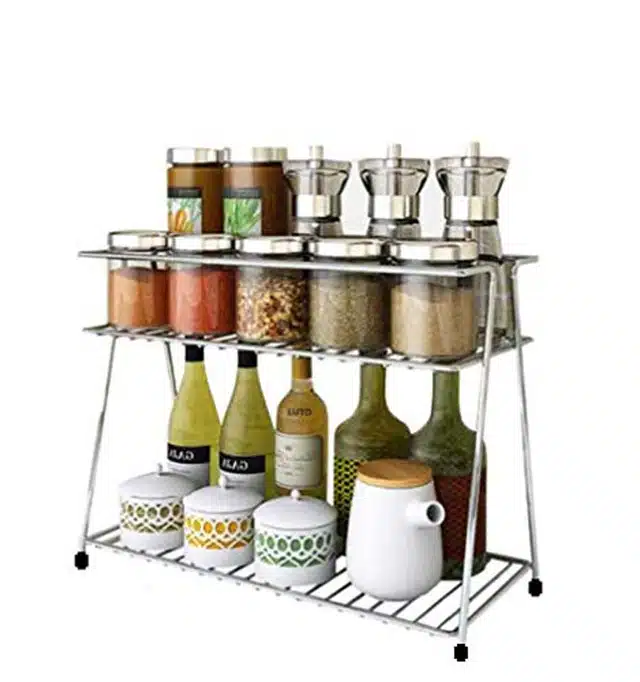 Spice Container Rack for Kitchen (Silver)