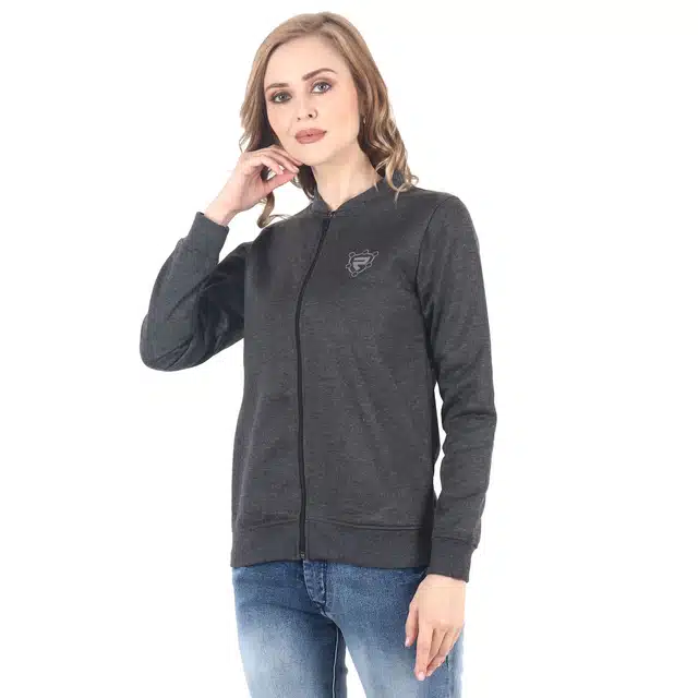 Full Sleeve Jacket for Women (Grey, L)