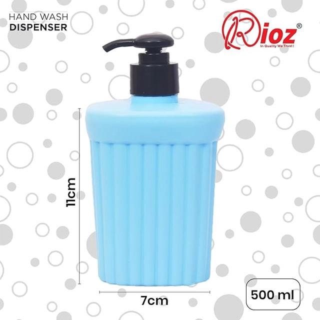 Plastic Hand Wash Dispenser Bottle (Blue, 500 ml)