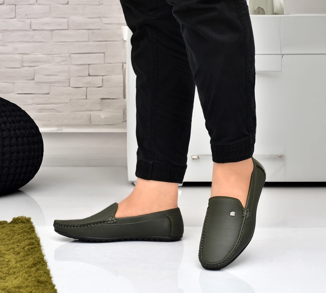 Loafers for Men (Olive, 6)