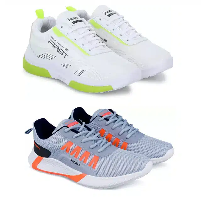 Sport Shoes for Men (Pack of 2) (Multicolor, 8)