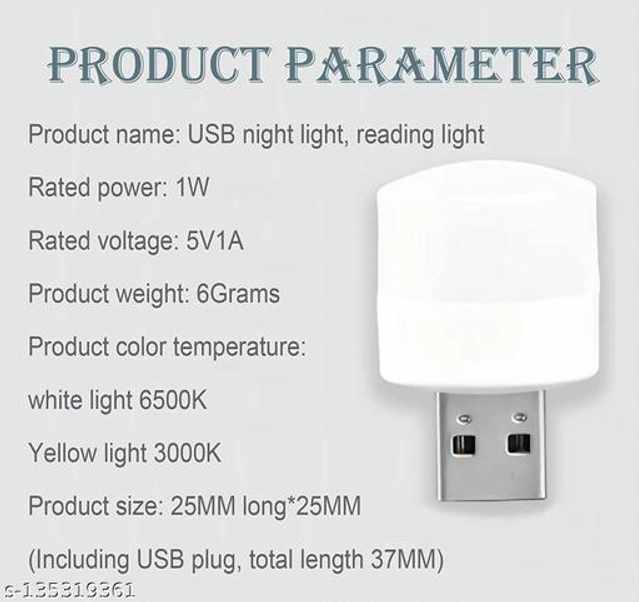 Mini USB LED Light (White, Pack of 4)