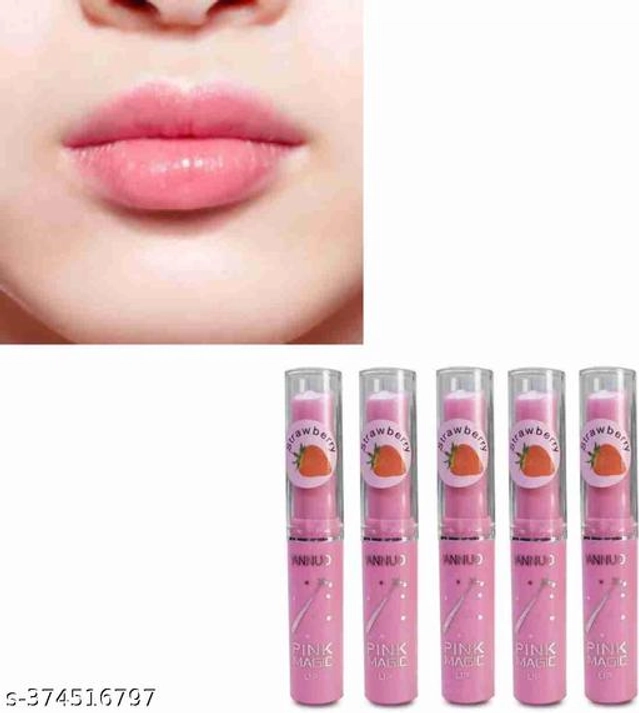 Magic Strawberry Lip Balm (Pink, Pack of 5)