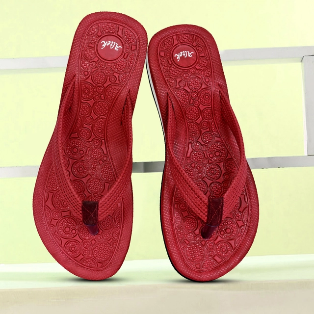 Flip-Flops for Women (Maroon, 4)