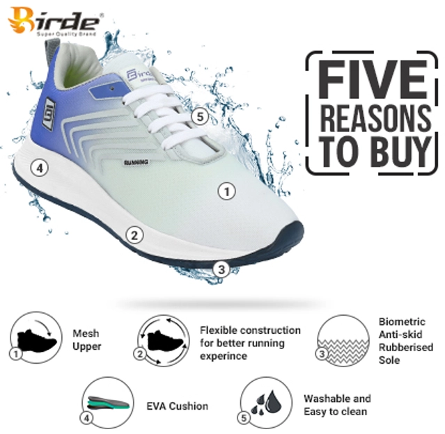 Sports Shoes for Men (Lavender & White, 6)