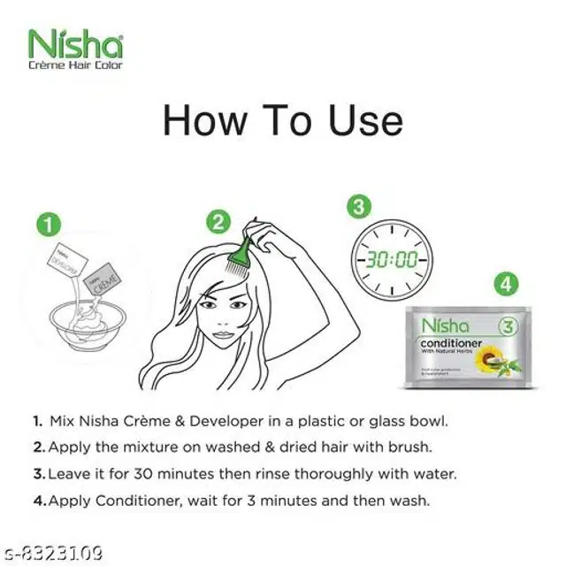 Nisha Cream Hair Color (Light Brown, 40 g) (Pack of 6)