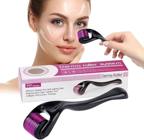 Plastic Derma Face Roller (Black)