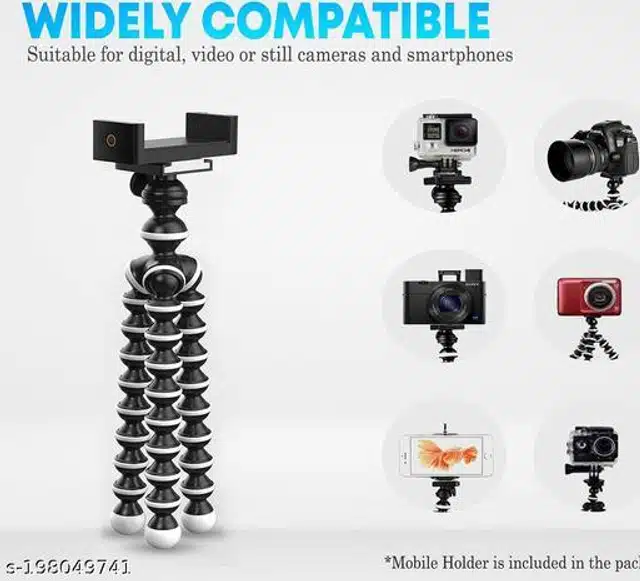 Flexible Gorilla Mini Tripod (Black & White, 13 inches)