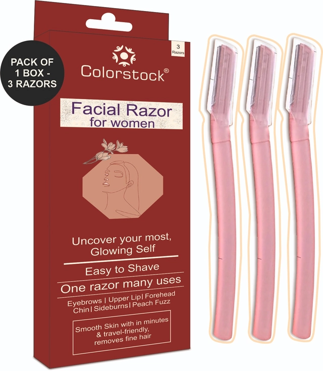 Plastic Face Razor for Women (Multicolor, Pack of 3)