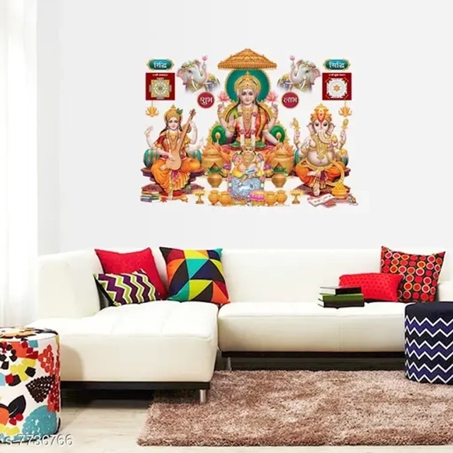 Laxmi Ji Diwali Special Wall Sticker Waterproof and 45x50 cm Size