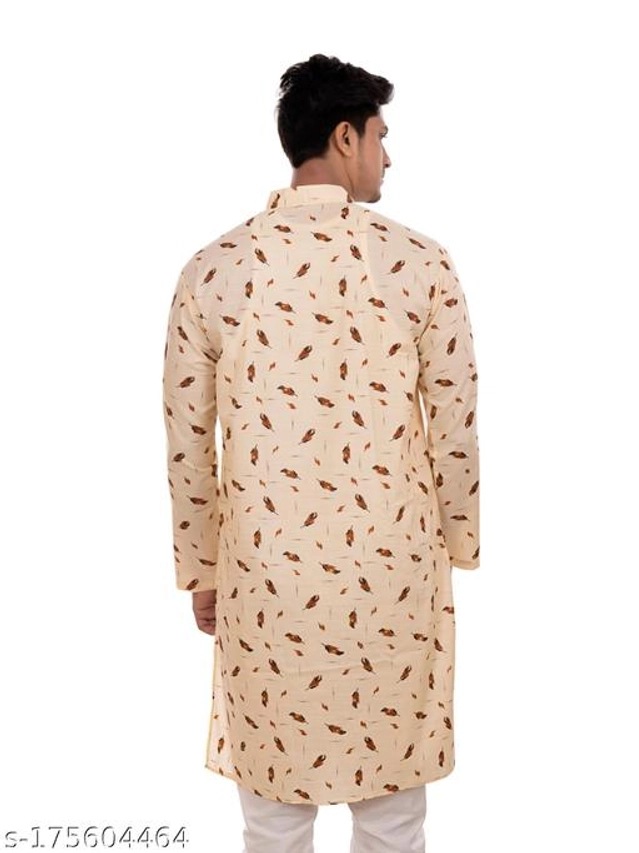 Cotton Blend Kurta for Men (Cream, S)