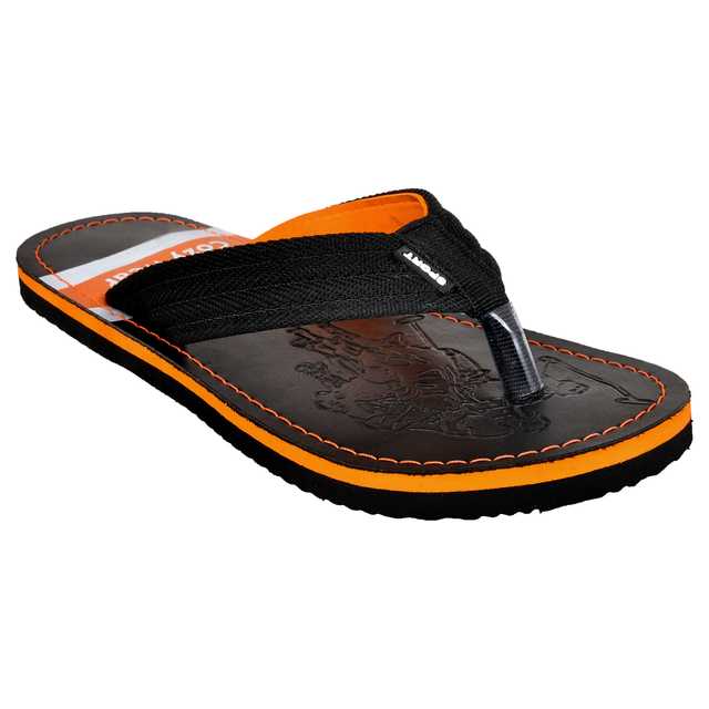 Cozy Wear Rubber Casual Wear Slippers For Men (Orange, 8) (HF-29)
