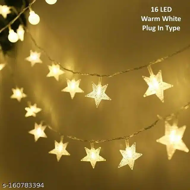 16 Led Star Shape String Light (Gold)