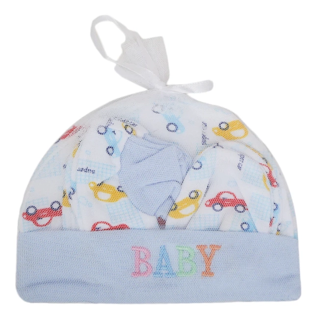 Cotton Cap for Baby (Multicolor, 0-6 Months)