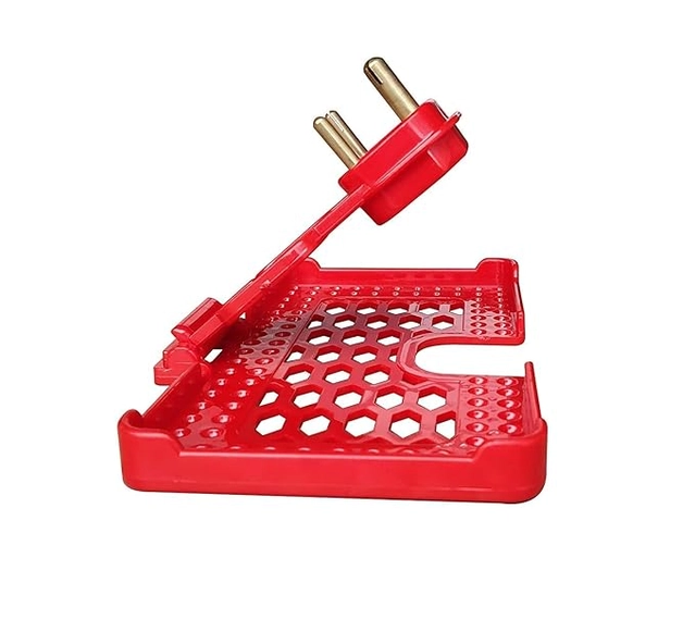 Plastic Wall Mobile Charging Holder (Red)