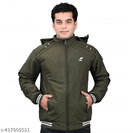 Polyester Jacket for Men (Olive, M)