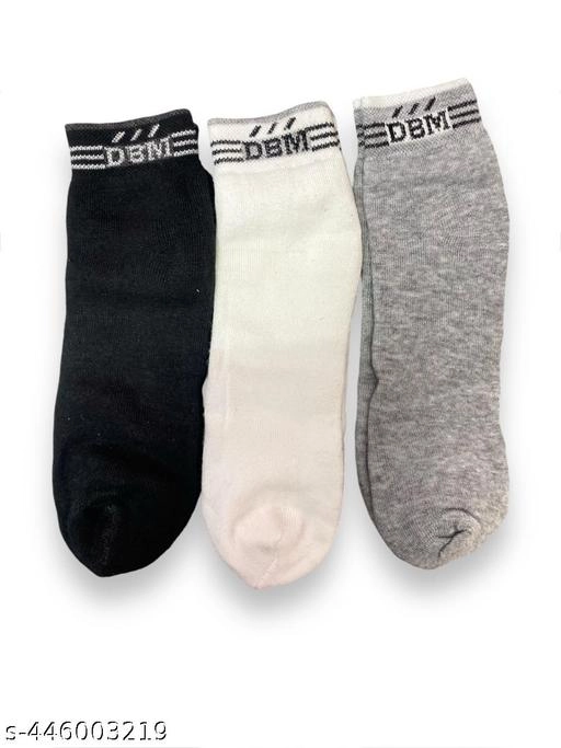 Cotton Socks for Men (Multicolor, Set of 3)