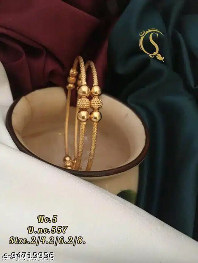 Bangles for women (Gold , 2.6) ( Set of 2)