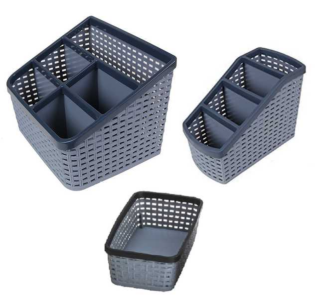 Fable Multi Purpose storage oragnizer,Shelf rack (Pack of 3, Grey) (S-30)