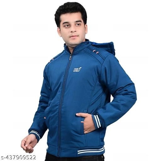 Polyester Jacket for Men (Blue, M)