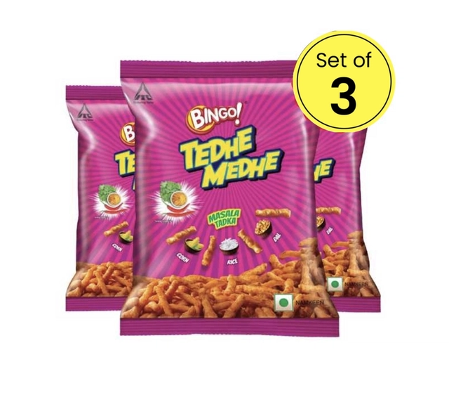 Bingo Tedhe Medhe Masala Tadka 3X80 g (Pack Of 3)