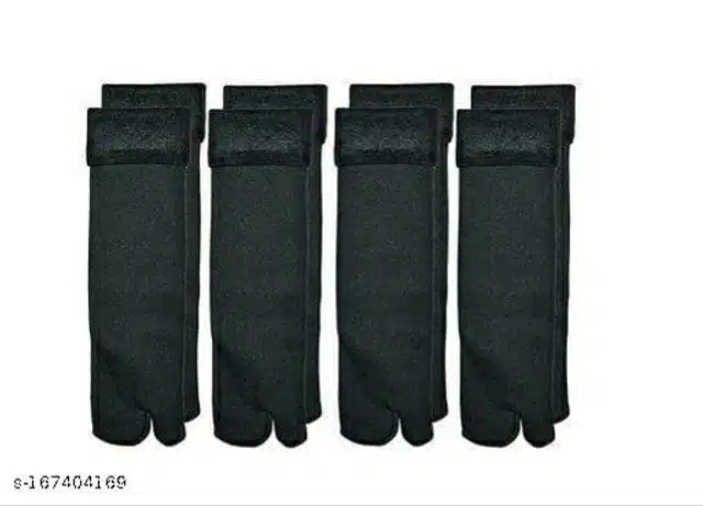 Velvet Winter Socks for Women (Black, Set of 4)