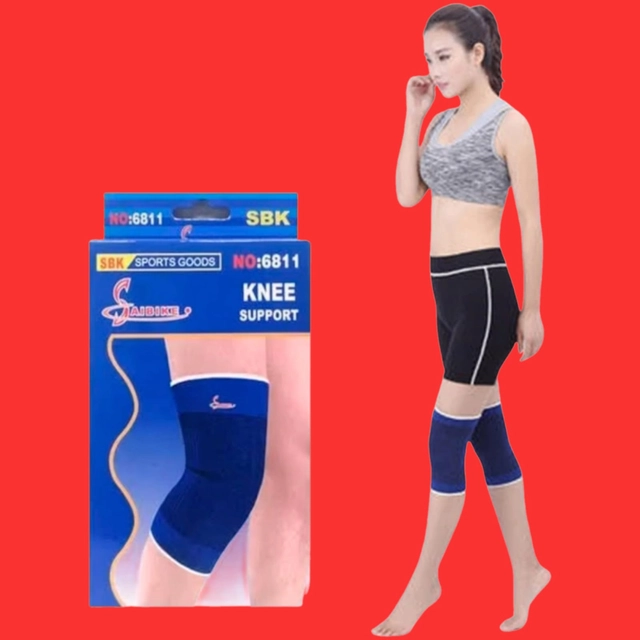 Polyester Solid Knee Sleeves for Women (Blue, Set of 1)