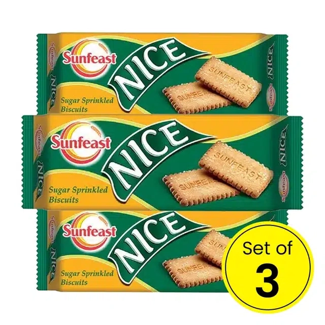 Sunfeast Nice Biscuit 3X142 g (Pack Of 3)