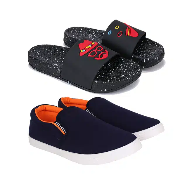 Combo of Flip Flops & Casual Shoes for Men (Pack of 2) (Multicolour, 10)