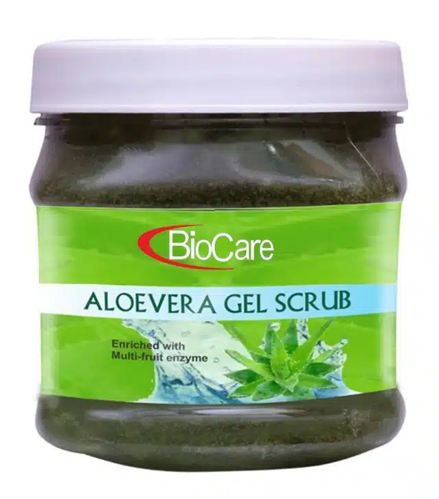 Biocare Aloevera Gel Scrub (500 ml) with Fruit Cream (500 ml) (Combo of 2) (A-26)