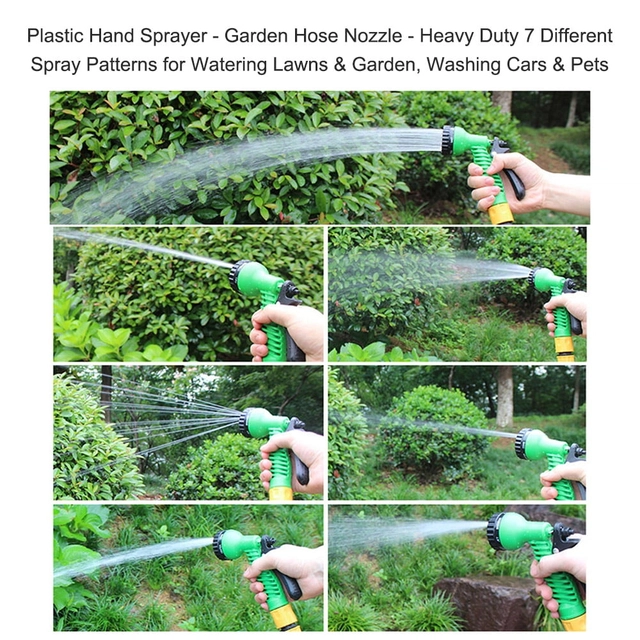 7 in 1 Heavy Duty Garden Hose Nozzle Water Spray Gun (Green)