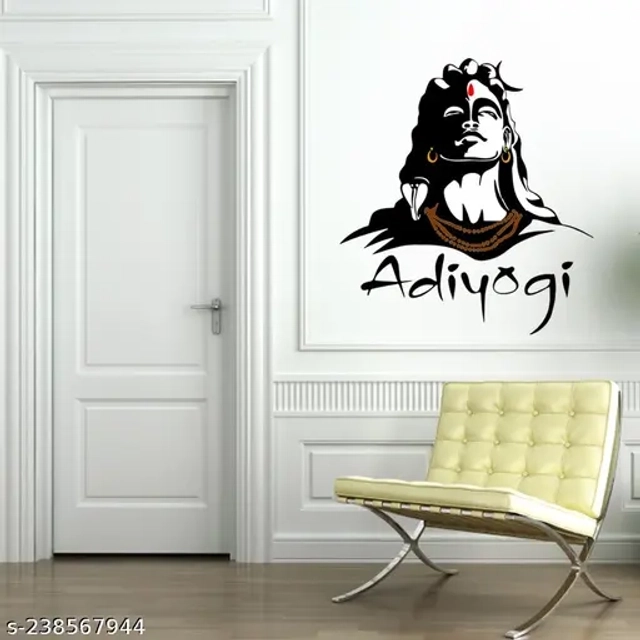 Har Har Mahadev,Aadiyogi Wall Stickers for Home Decoration,Living Room,Bedroom etc Size- Large