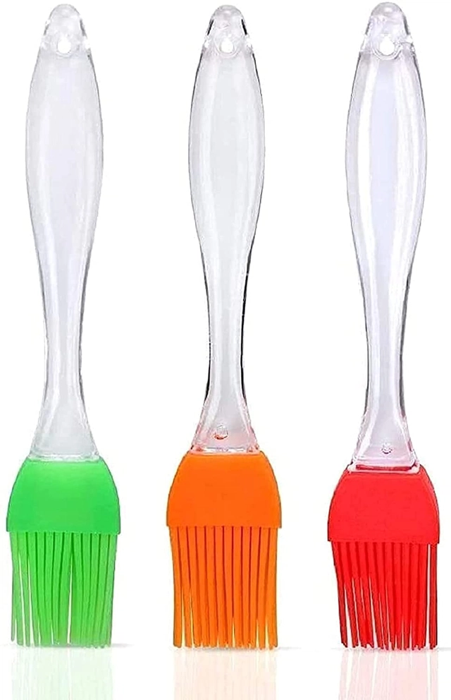 Silicone Multipurpose Oil Brush (Multicolor, Pack of 3)