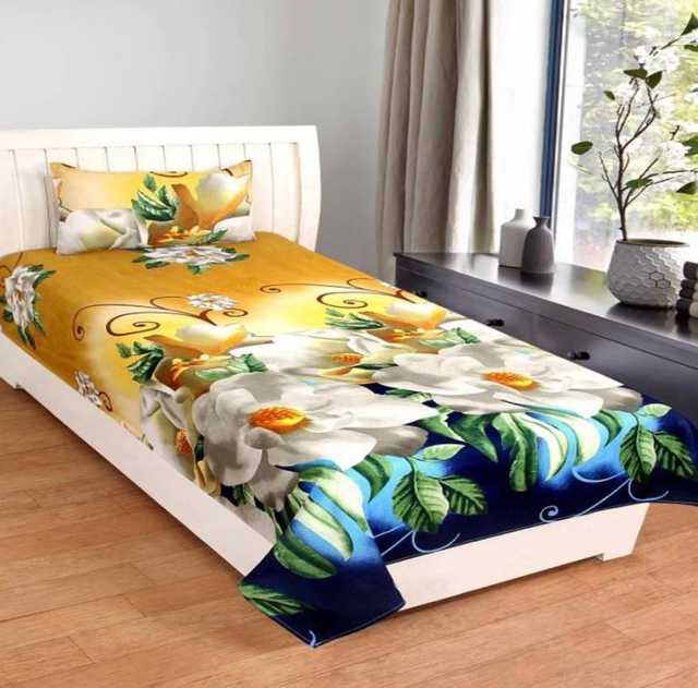 Polycotton Single Bedsheet (Multicolor, 60 X 90 Inch) (SA-21)