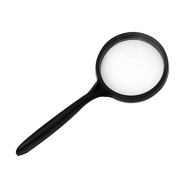 Reading Map Double Glass Antique Handheld Magnifier Glass (Black, 75 mm)