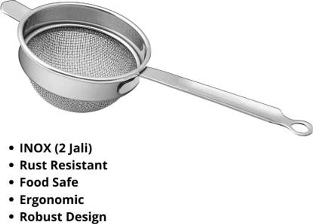 ELEPHANT Inox round tea Strainer (8cm Dia, Pack of 1)