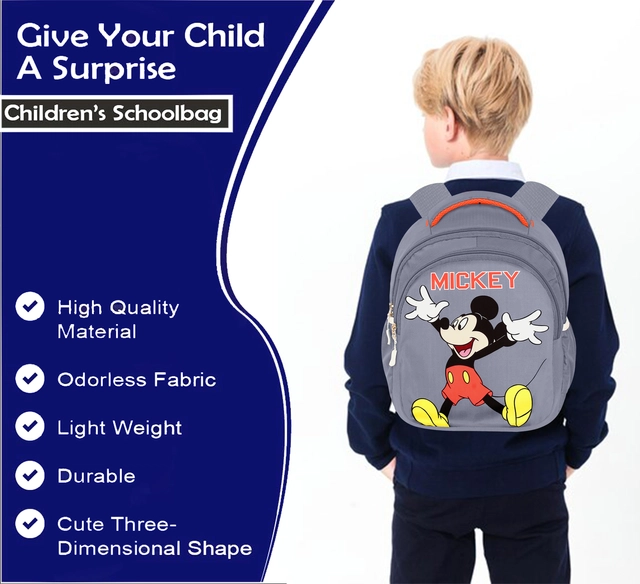 School Bag for Kids (Grey, 30 L)