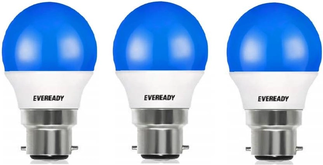 EVEREADY 0.5 W Basic Standard B22 LED Bulb  (Blue, Pack of 3) AS