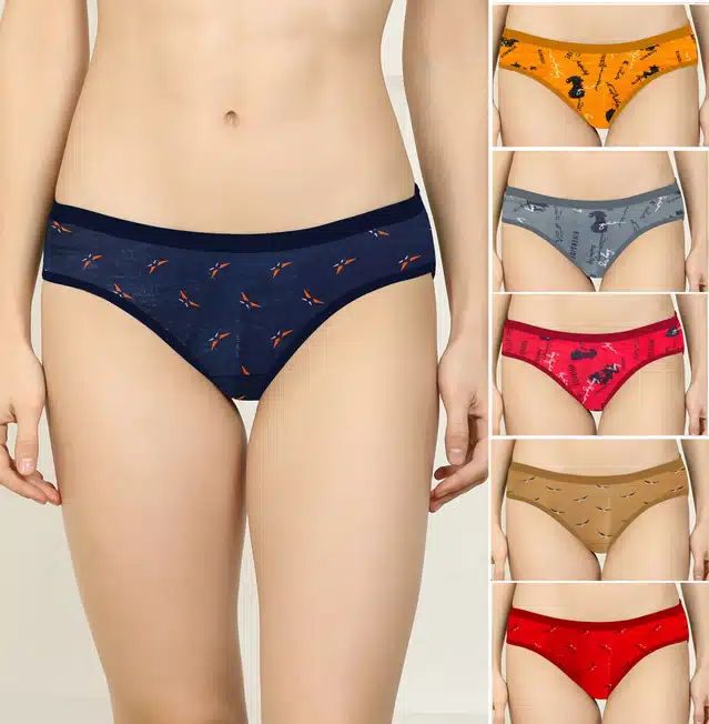 Women's Printed Panties (Pack of 6) (Multicolor, XL)
