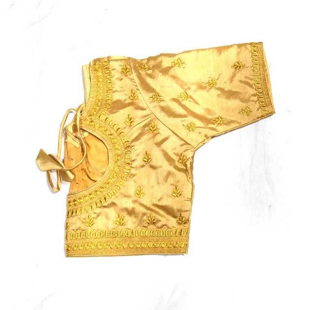 Pinak Cotton Women Solid Blouse (Golden, 32) (PS-139)