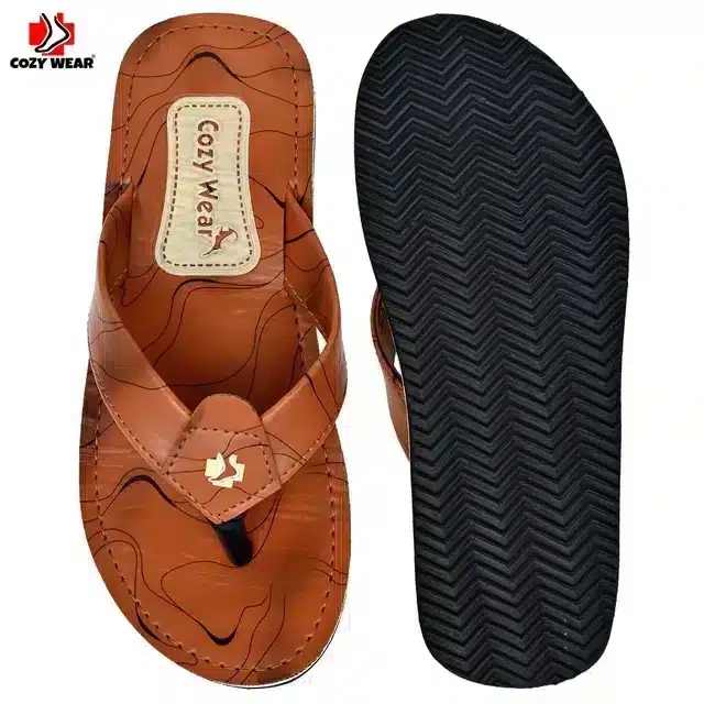 Cozy Wear Flip Flop For Men (Tan, 6)