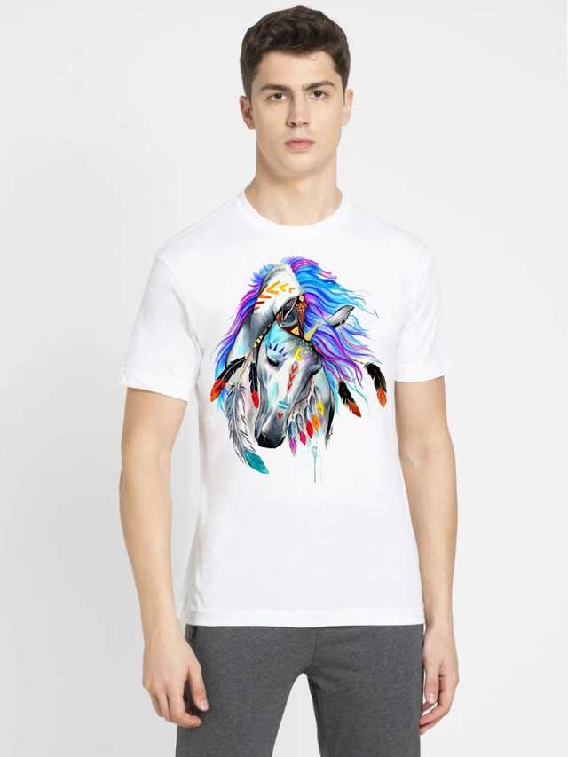 Ragmen Fashion Polyester T-Shirt For Men (White, XXL) (RF-123)
