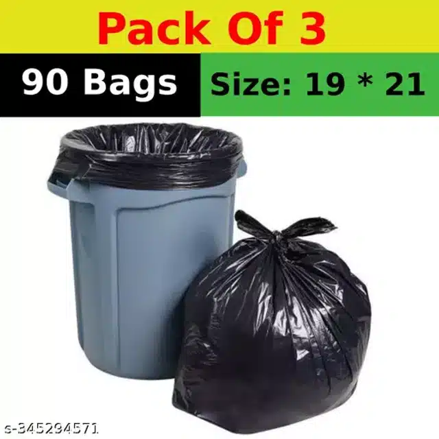 Biodegradable Garbage Bags (Black, Pack of 3)