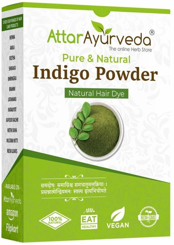 Attar Ayurveda Indigo Powder for black hair (200 g) Pack of 1